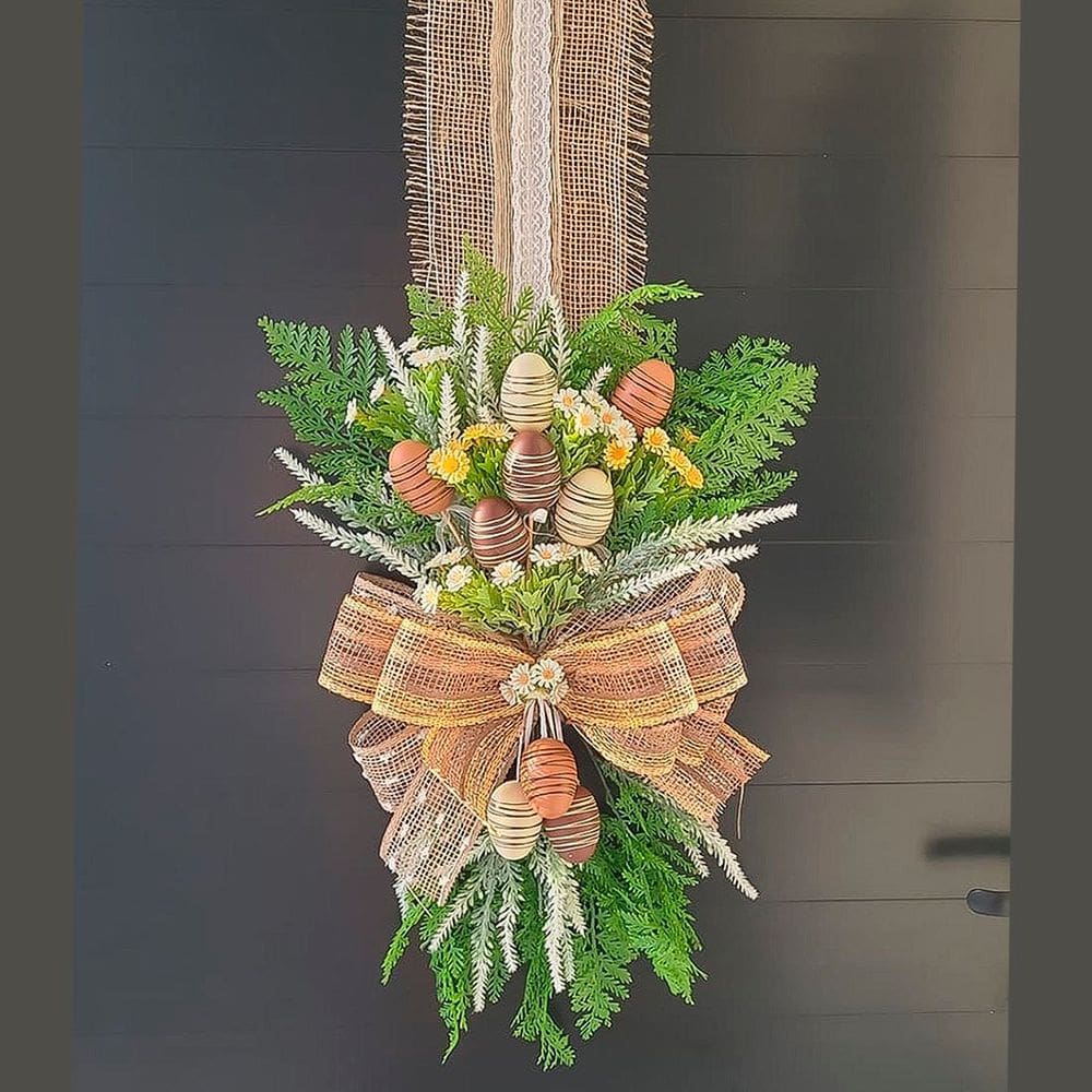 Escapulário Enfeite Pascoa Para Porta Ovos Arranjo Laço 2m