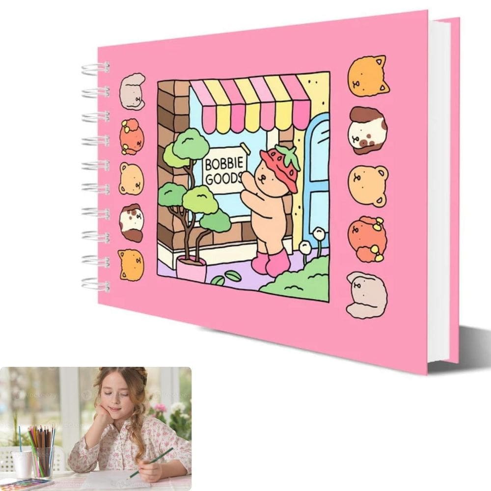 Livro De Colorir Bobbie Goods Capa Dura Com Ursinho Fofo