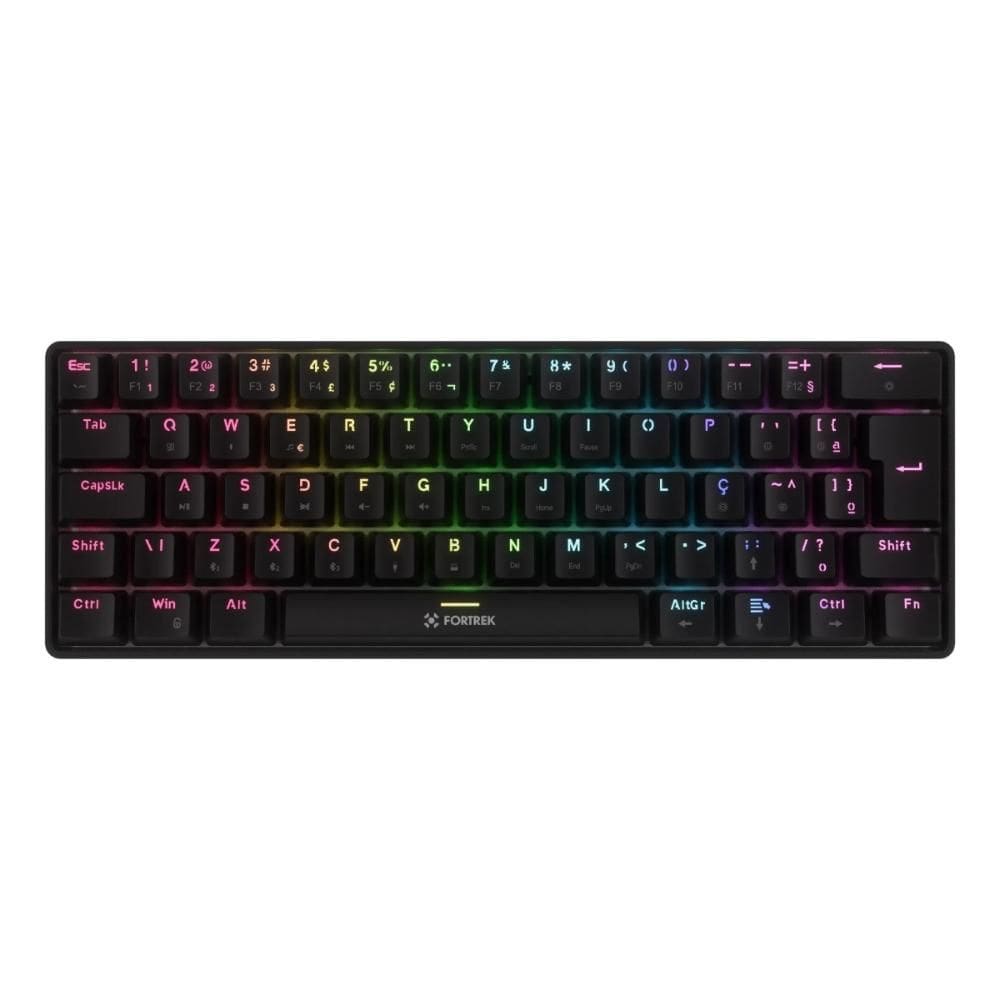 Teclado Mecânico Gamer sem fio Fortrek Gravity Air - ABNT2 - 2.4GHz - RGB - Switch Brown - Preto