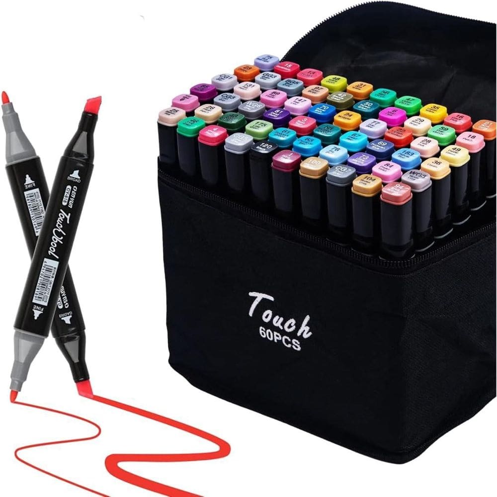 Caneta Marcador Para Colorir Desenho 60 Cores Canetinha