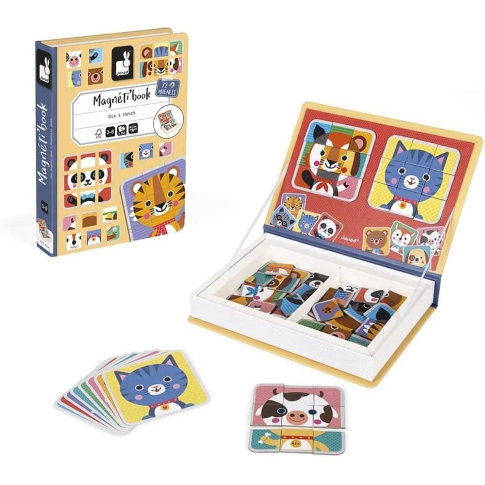 Livro Magnetico Misture E Combine Animais Fofos 80 Pecas