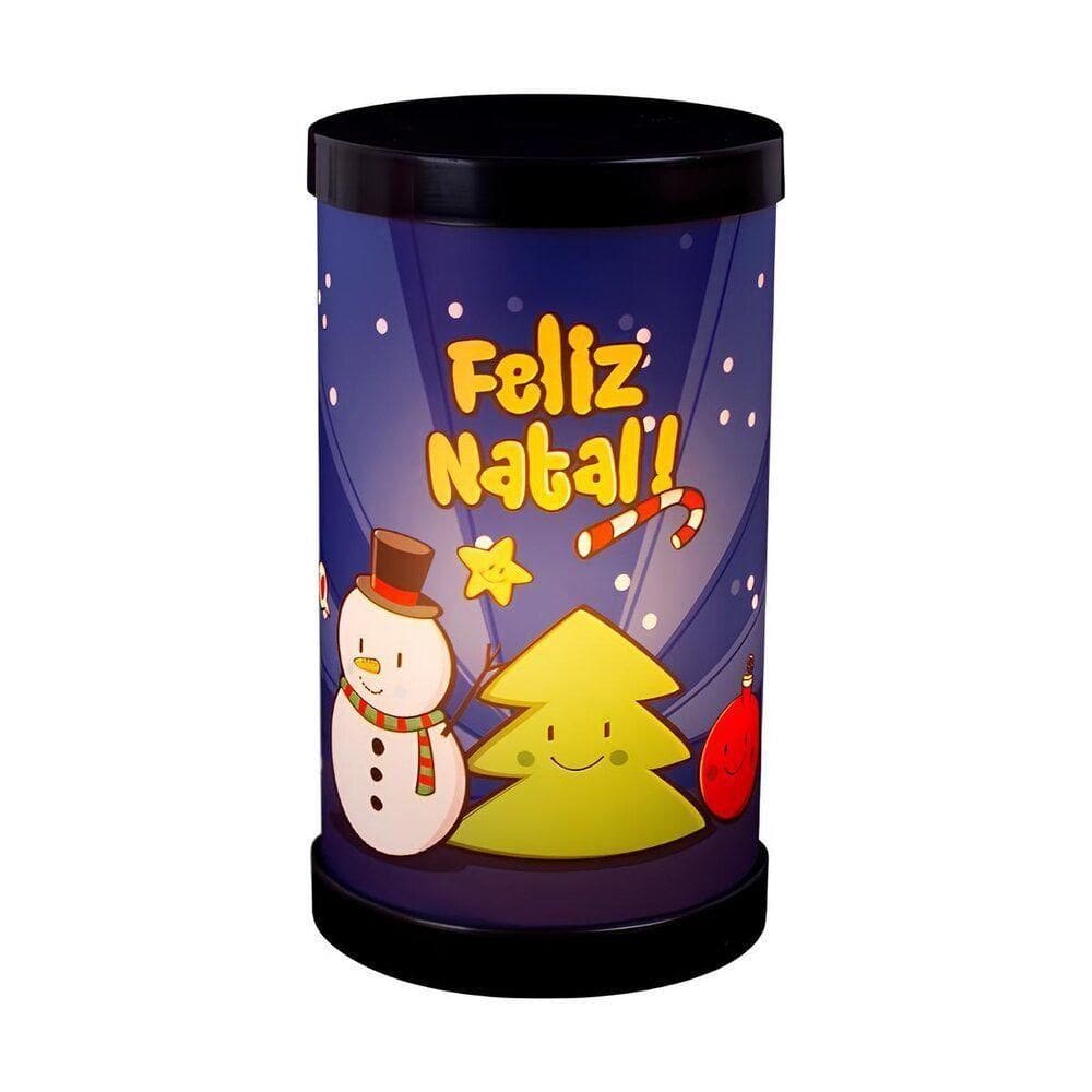 Luminária Abajur Natal Feliz Luciano Martins Bivolt Decoração
