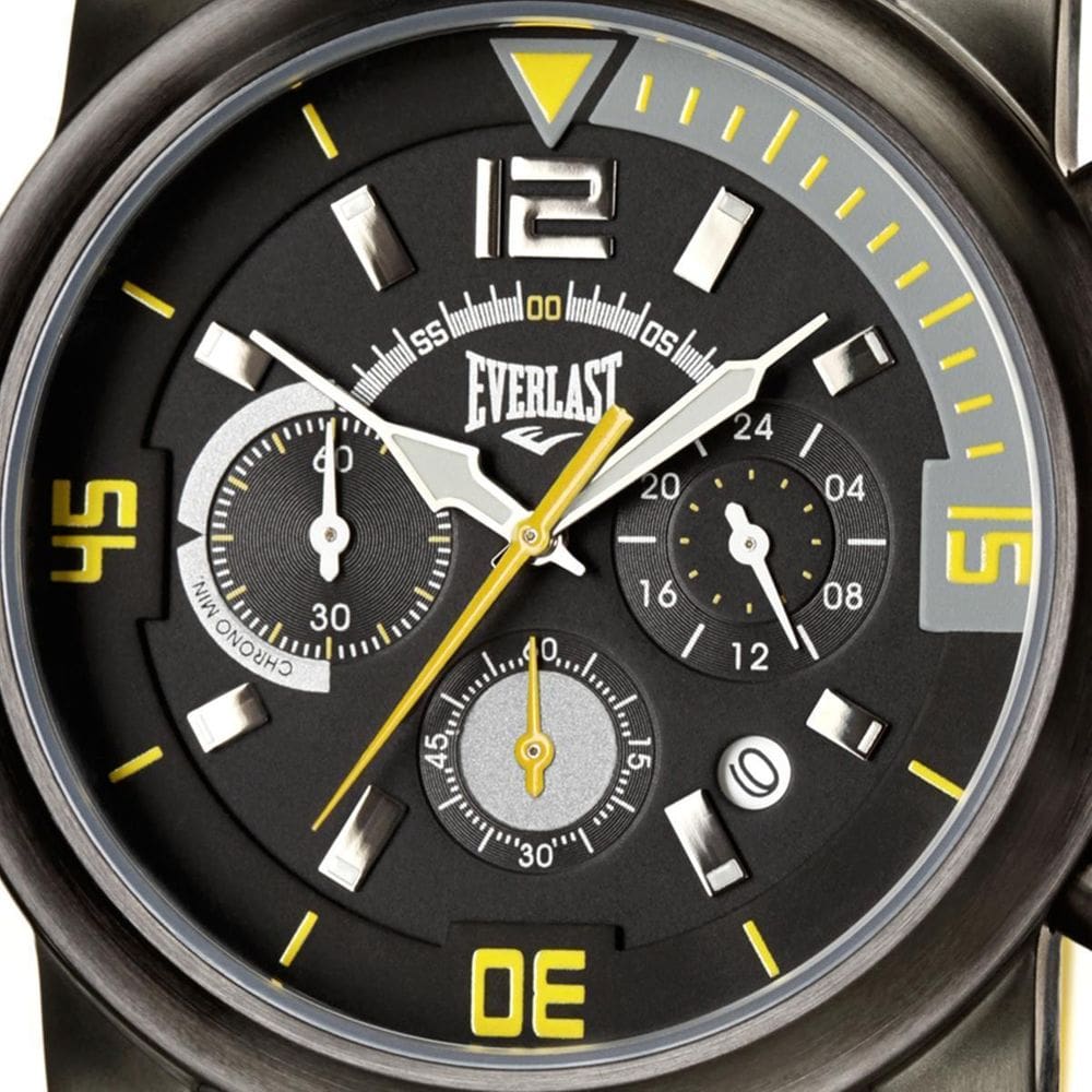 Relógio Masculino Everlast Amarelo À Prova D`Água 50 M E2221