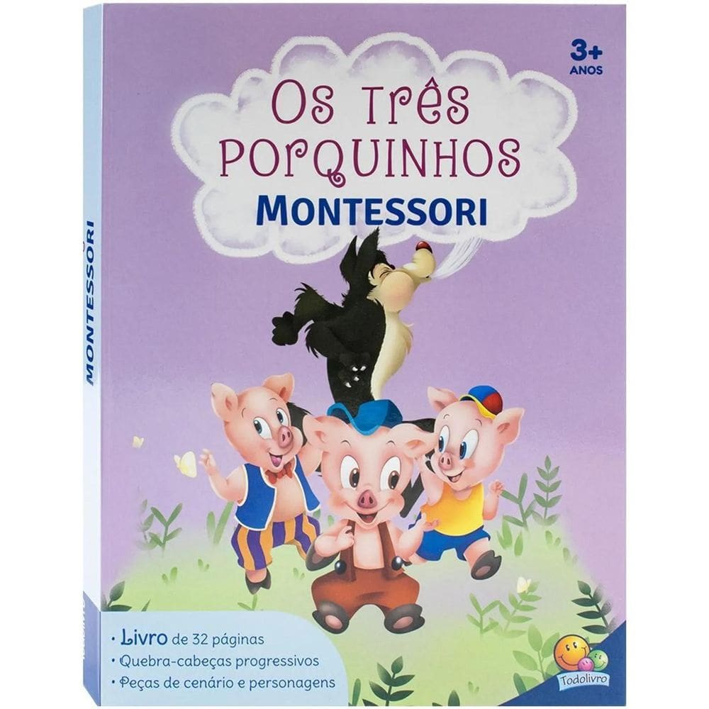 Livro Montessori Clássicos Livro-Jogo - Os Três Porquinhos