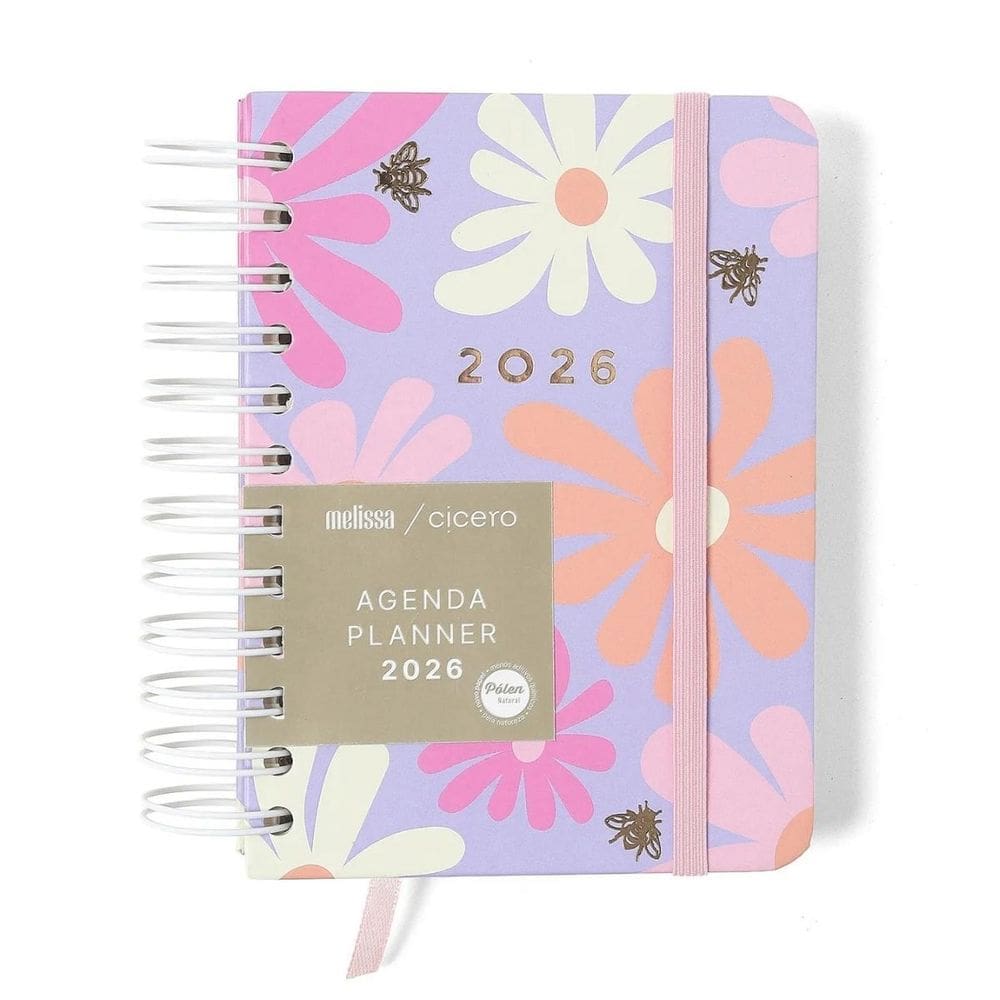 Agenda Planner Wire-O 2026 Melissa Color Bloomy 11,5X16