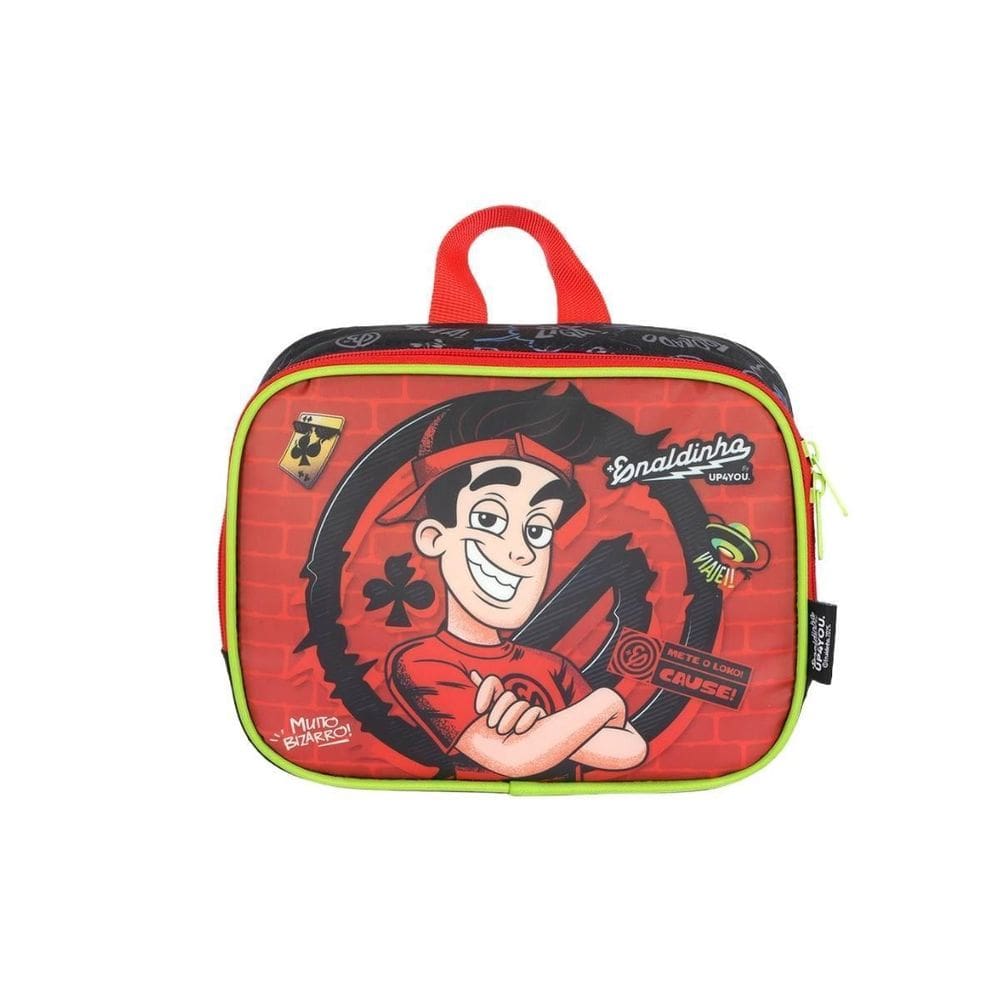 Lancheira Enaldinho Térmica Juvenil Meninos Passeio Vermelho