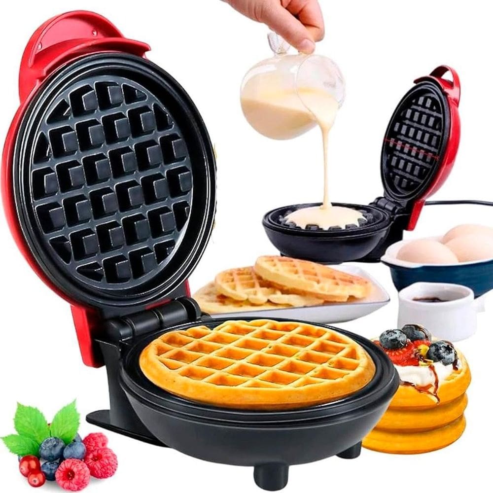 Mini Waffle Elétrica Compacta Pronta Para Uso 110V