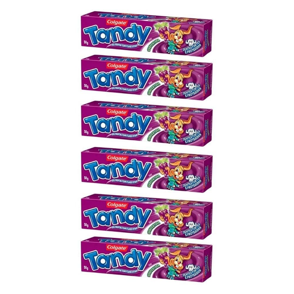 Creme Dental Tandy 50G Uva - Kit Com 6Un