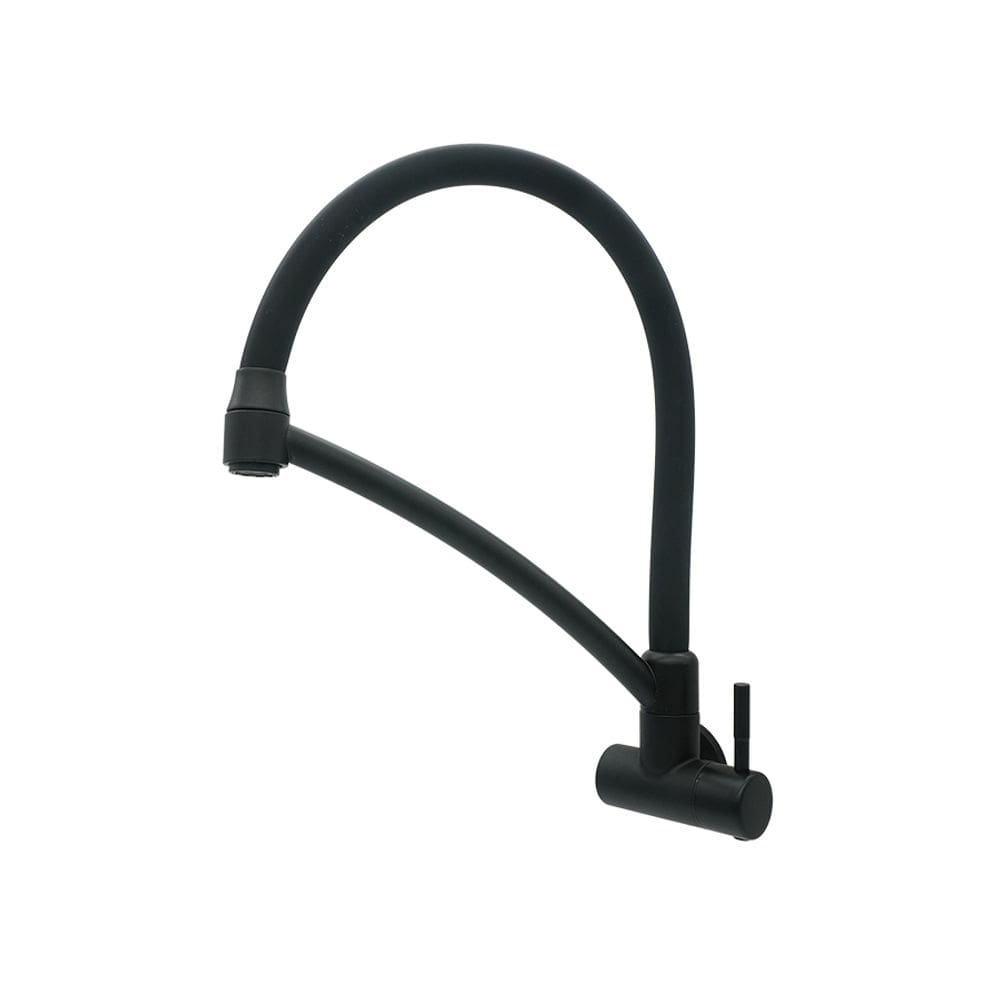 Torneira Pia Cozinha De Parede Gourmet Arco Flexível 1/4v Preto Fosco