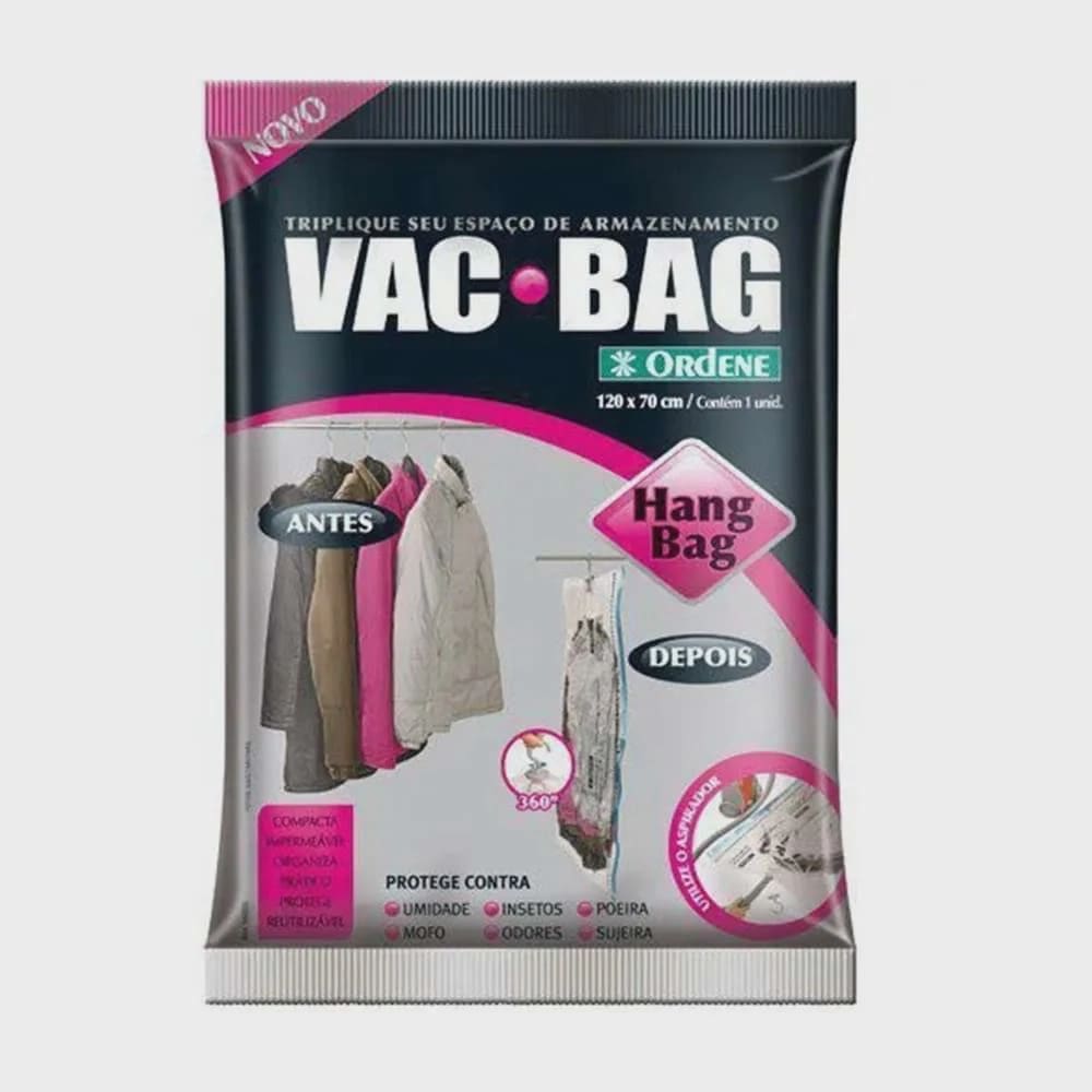 Saco Com Cabide Para Armazenagem 70X120Cm Vac Bag Ordene