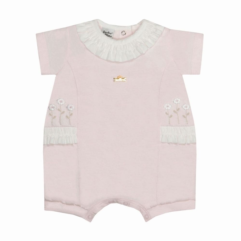 Macacão Para Bebê Menina Curto Dalia Rosa - Sonho Mágico