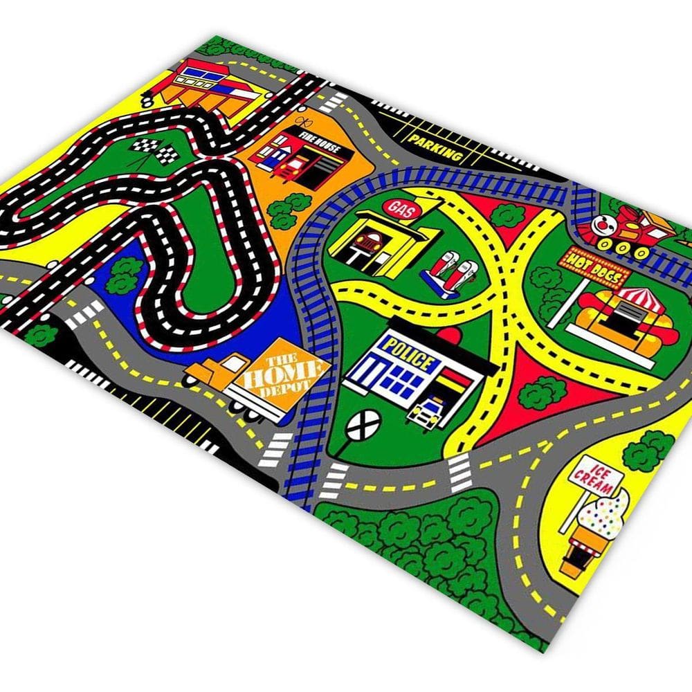 Tapete Pista Para Carrinho Cidade Trilho Trem 140X100Cm