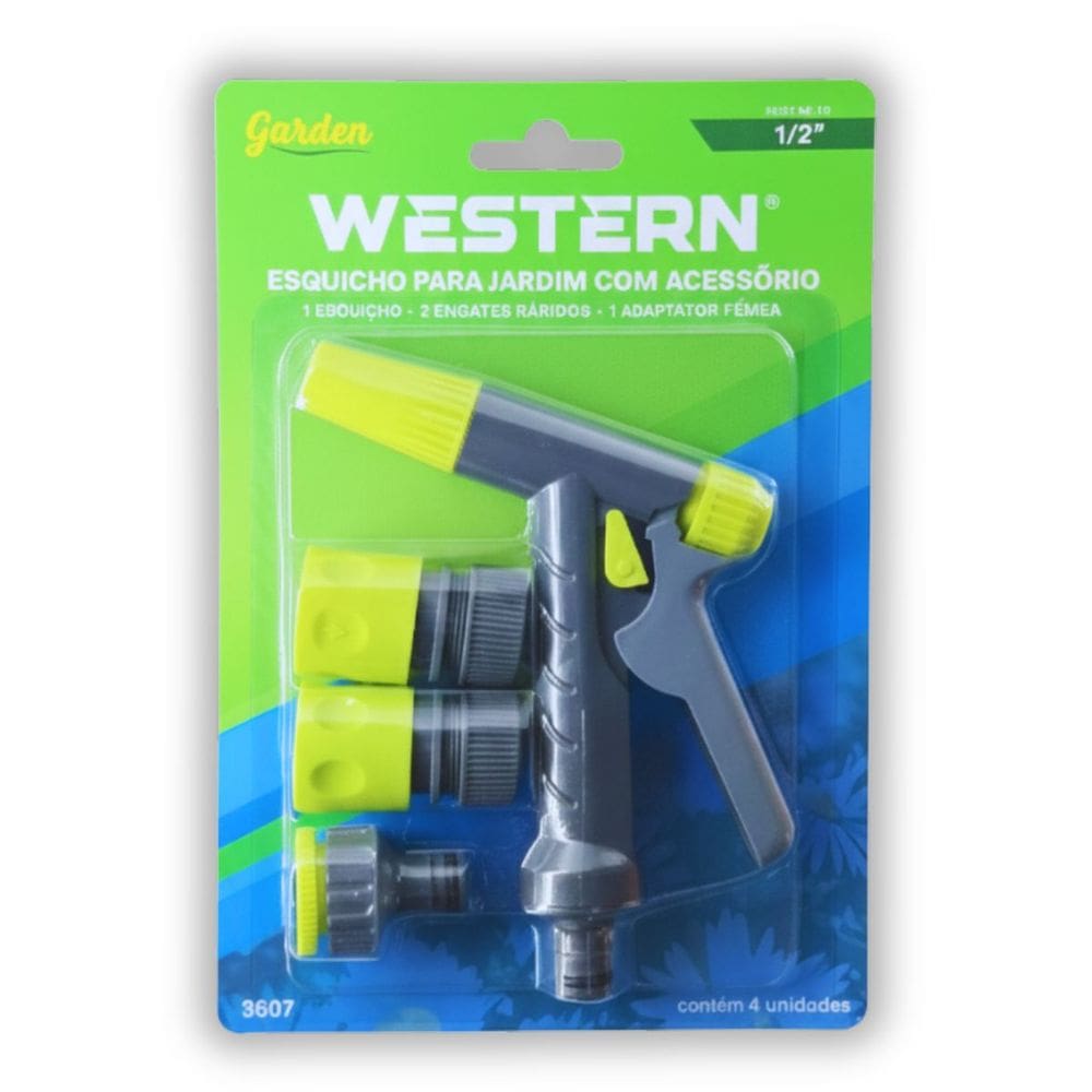 KIT Irrigação Esguicho e Engate Rápido (4 peças) WESTERN