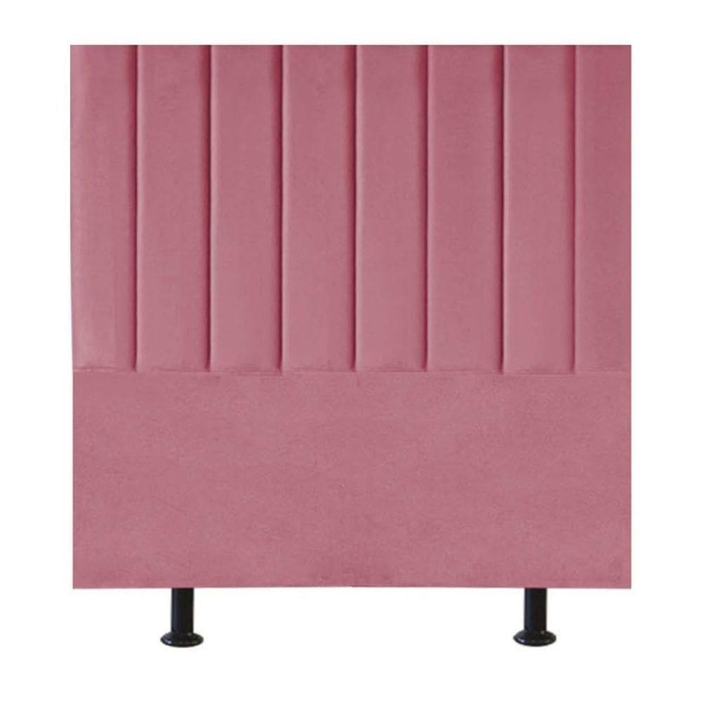 Cabeceira De Cama Solteiro Box 100 Cm Karla Carla Suede Rosa