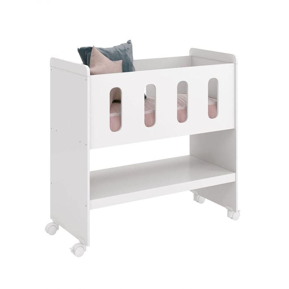 Mini Berço 3 Em 1 Zain/moisés Branco Fosco - Reller
