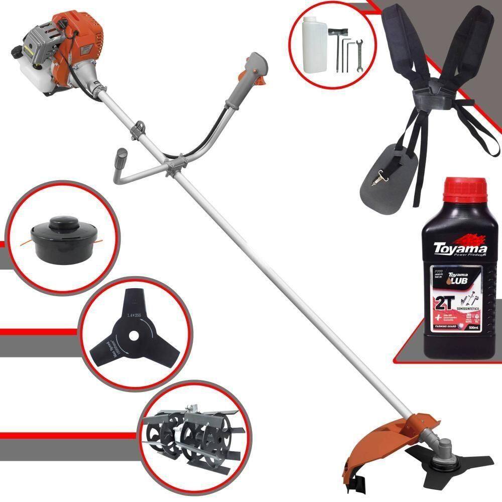 Roçadeira Tekna + Faca 3p + Enxada Rotativa + óleo Toyama