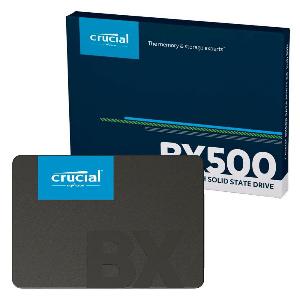 SSD Crucial 500GB BX500 SATA III 2.5” Leitura 550MB/s Gravação 500MB/s CT500BX500SSD1