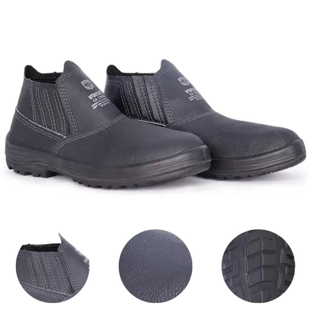 Botina Elástica Profissional de Couro Sem Biqueira Monodensidade CA 17015 Kadesh