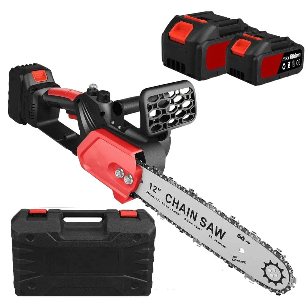 Serra Eletrica Grande 12 Polegadas Sem Fio Motoserra Recarregavel Portatil Corta Lenha