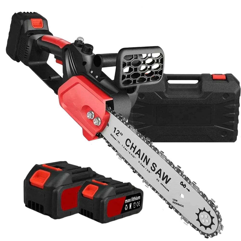 Serra Eletrica 12 Polegadas Grande Bateria Motosserra Recarregavel Jardim Lenha Madeira Mercenaria Alvenaria Carpintaria