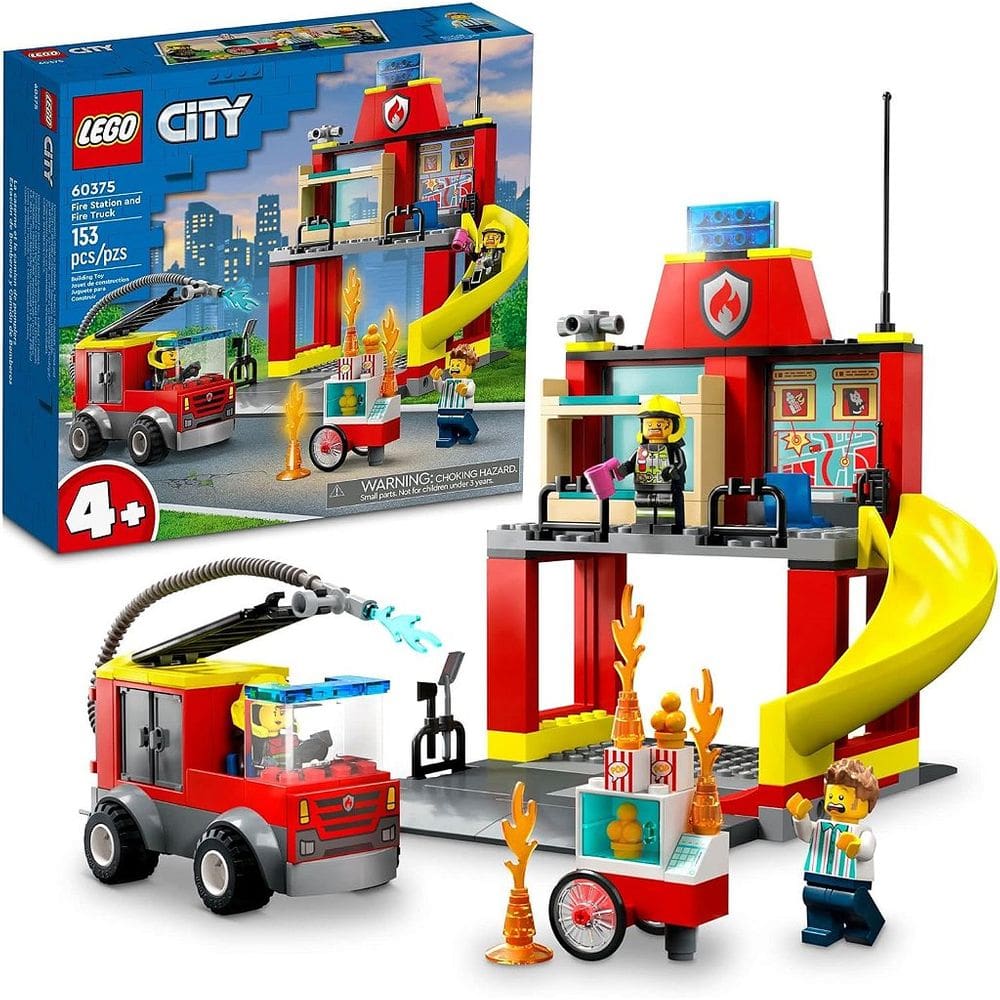 LEGO Quartel e Caminhão dos Bombeiros 153 Peças - 60375