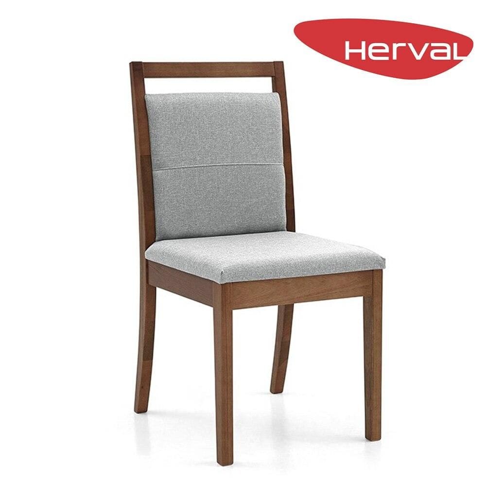Cadeira de Jantar Herval Light, Desmontável, Madeira Maciça, Cinza e Amêndoa