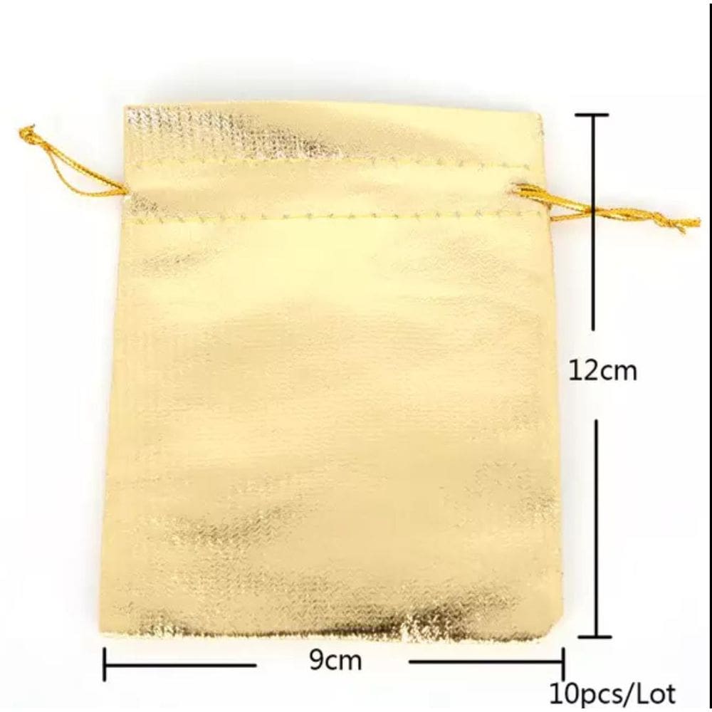 Kit 50 Saco Embalagem Dourado Anel Brinco 9X12 U1718