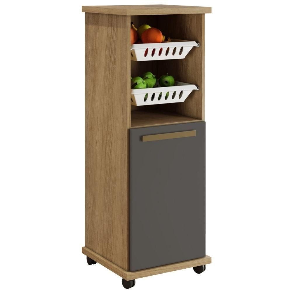 Fruteira Paraná 1 Porta Cinamomo Grafite Arte Móveis