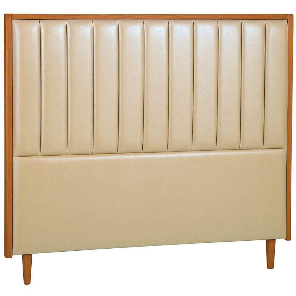 Cabeceira Estofada Casal Imperial Couro Pérola 140 Cm