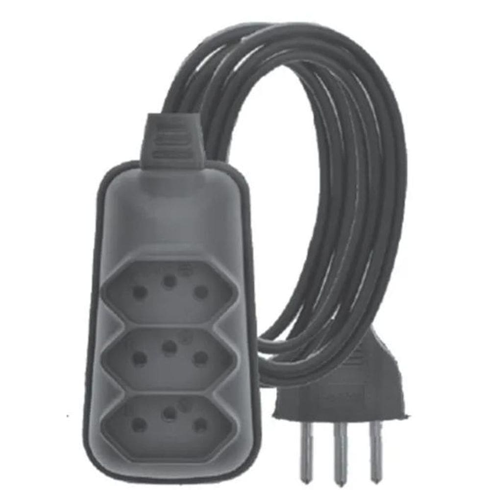 Extensão Plastimar Baby Tripla 3m Preto