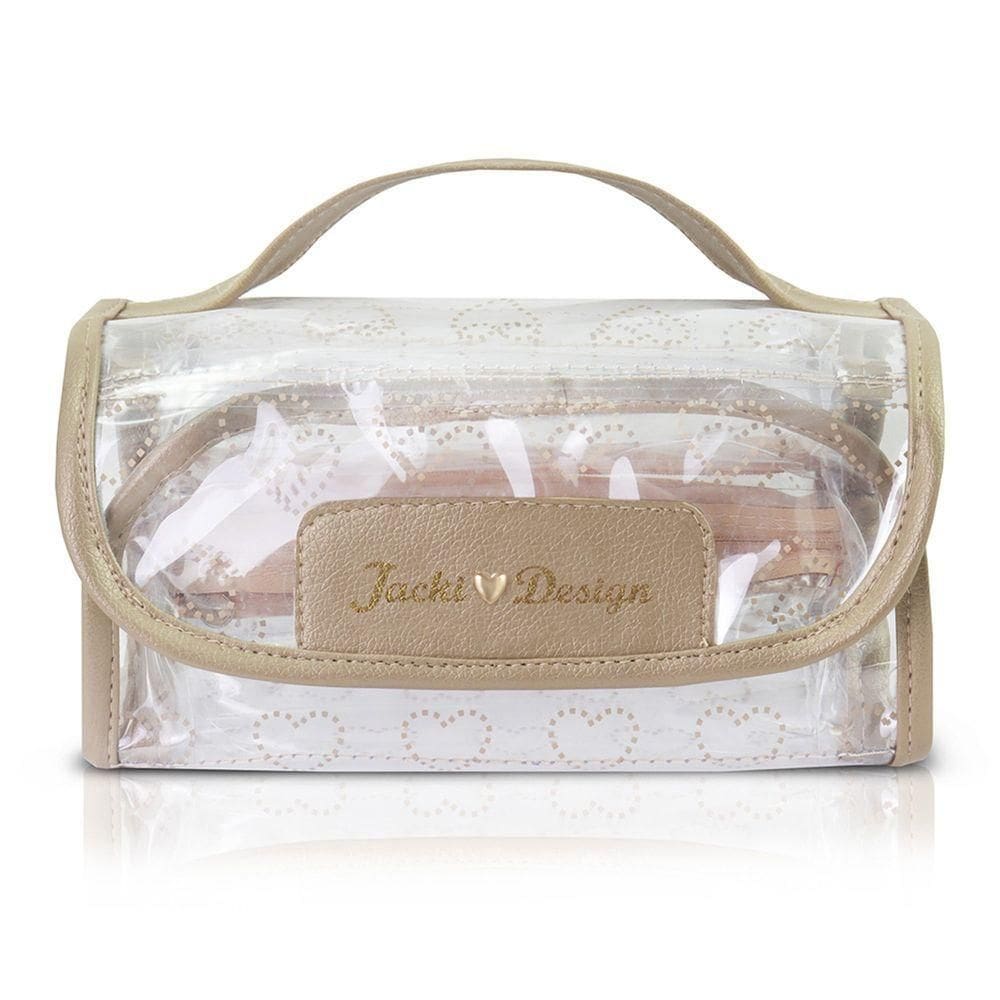 Necessaire Rocambole Transparente Jacki Design - Love Dourado