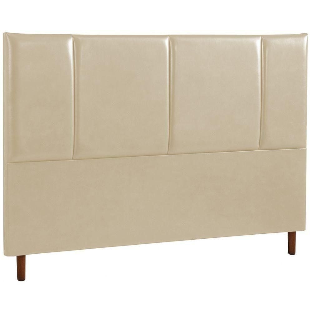 Cabeceira Estofada Queen Panamá Couro Pérola 160 Cm