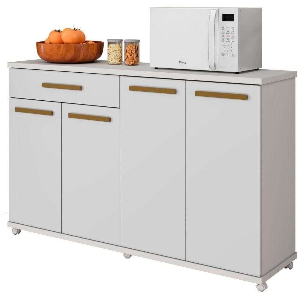 Balcão Campinas 4 Portas 1 Gaveta Branco Arte Móveis