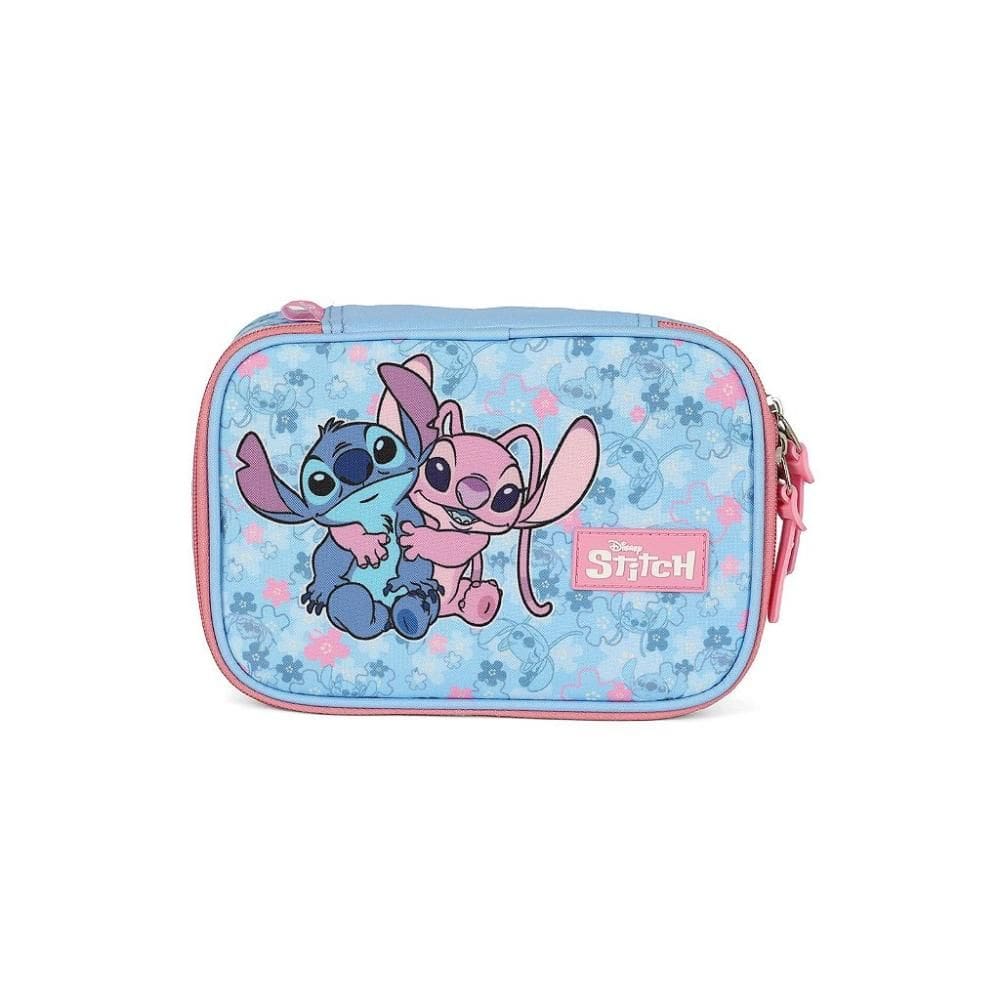 Estojo Box 100 Pens Luxcel Stitch Angel Abraço Rosa