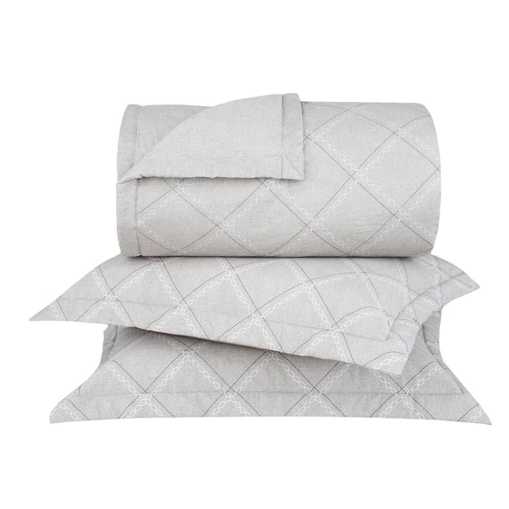 Jogo de Colcha Percalle Daves 180 Fios - Queen - 3 Peças - Buddemeyer