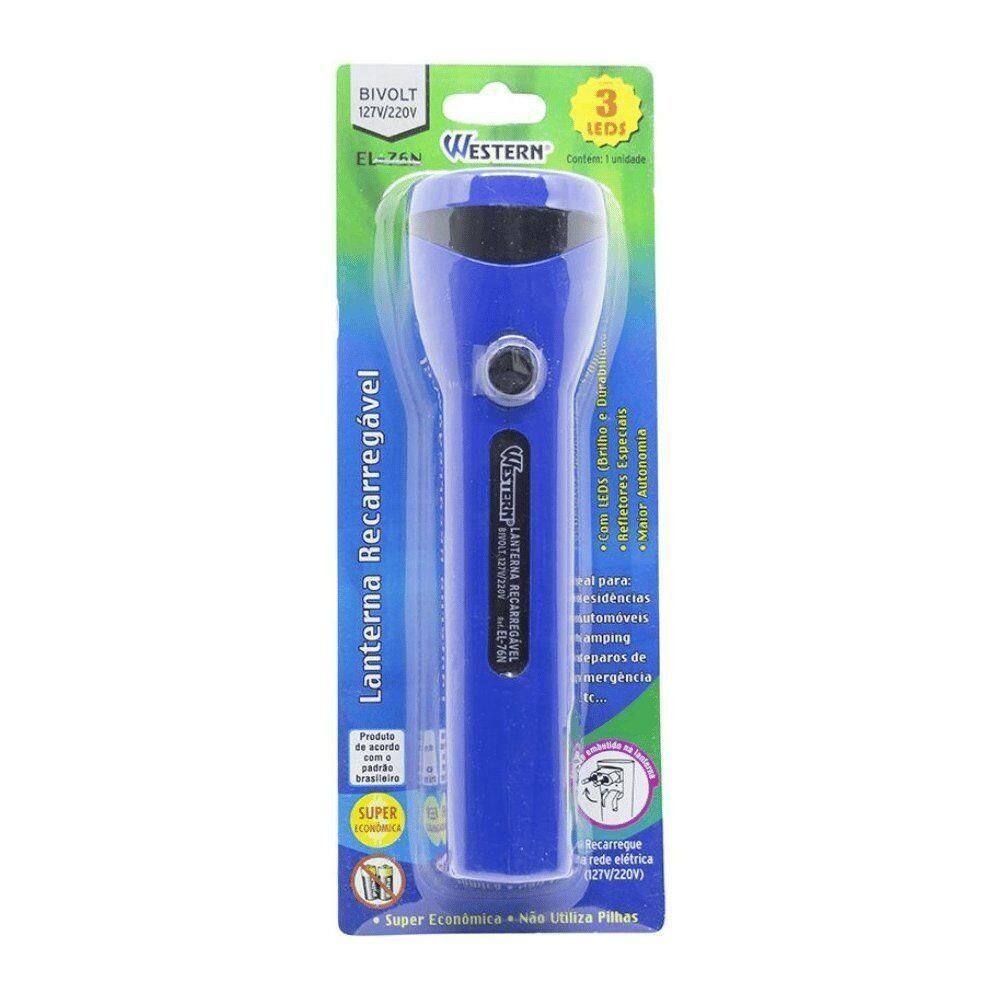 Lanterna Recarregável Western Curta 3 Leds
