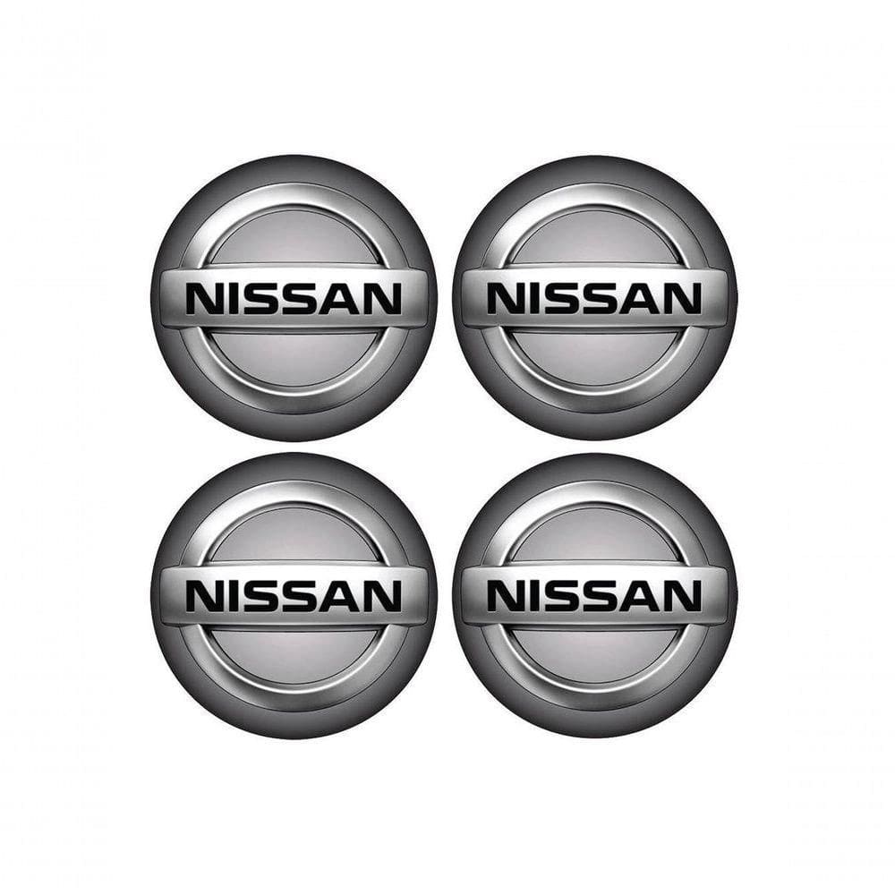 Jogo Emblema Calota Nissan 48mm Resinado 4 Peças