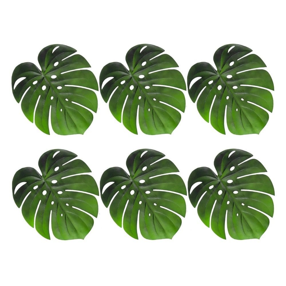 Cj 6 Lugares Americanos de EVA Garden Leaf Green C/Formato Folha Costela de Adão 45x38cm Lyor