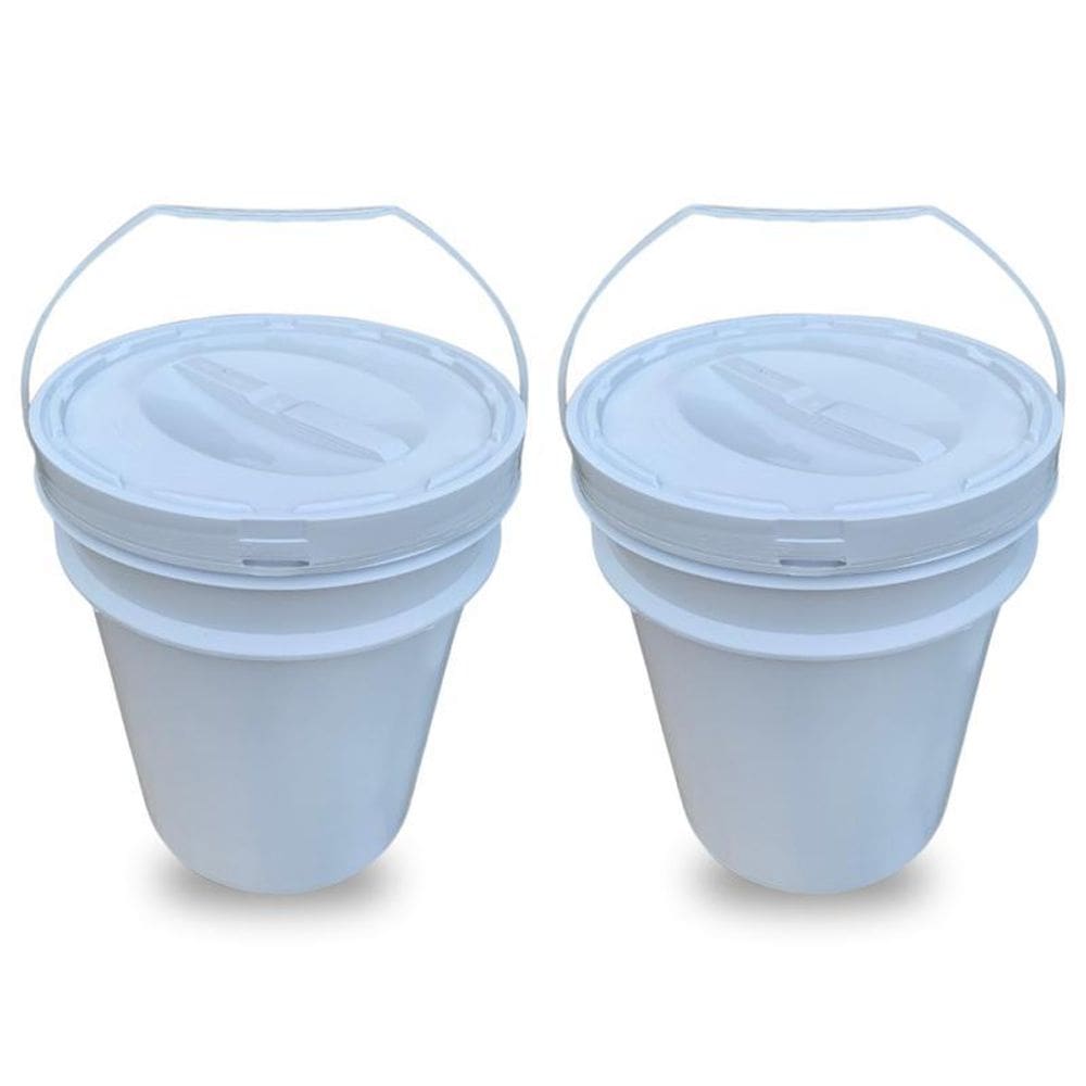 Balde Para Coleta 20L E Tampa Rosca - Kit 2 Pçs