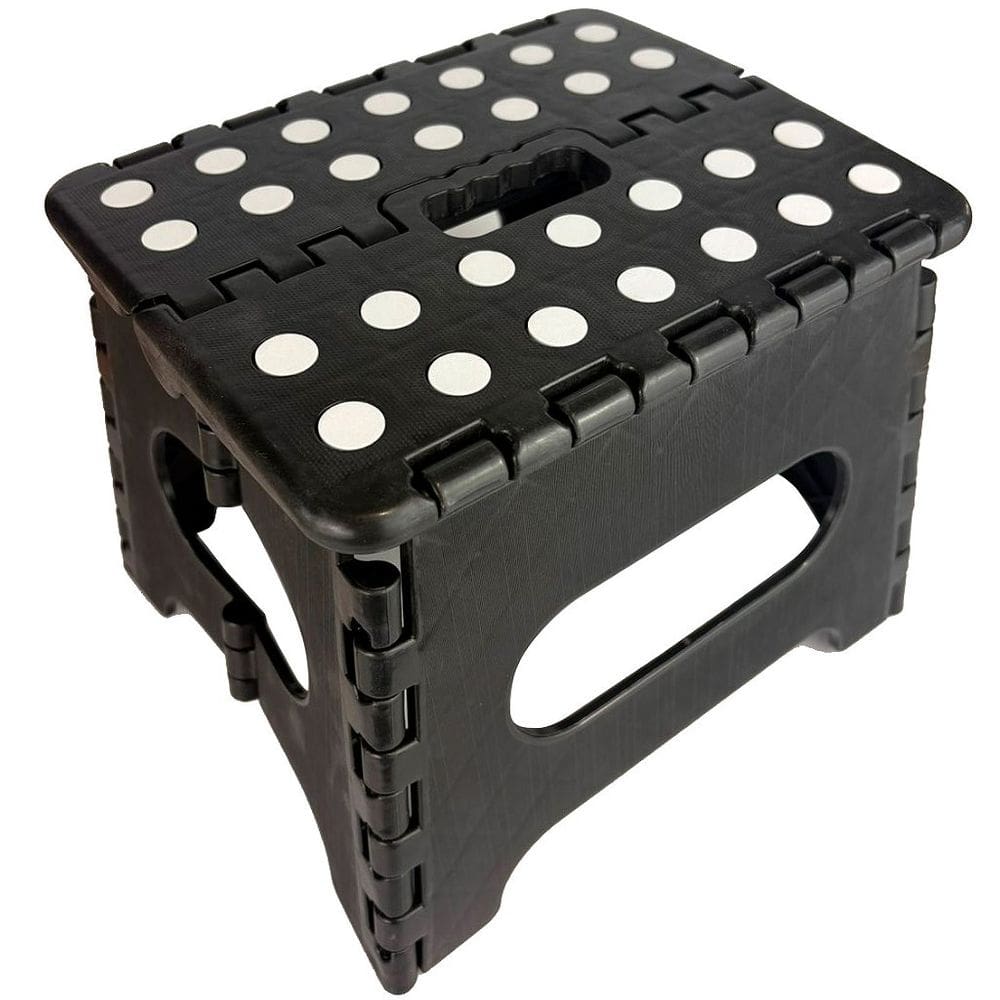 Banqueta Plástica Dobrável Preta 19 cm – Lorben | Suporta 150 kg