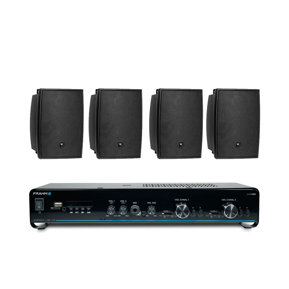 Kit Amplificador Slim 2500 G5 Frahm + 4 Caixas C521