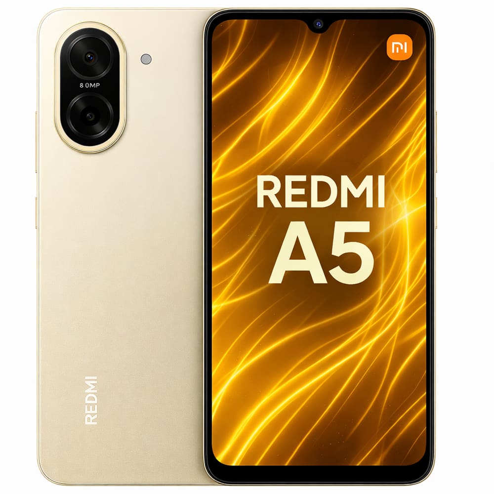 Smartphone Celular Xiaomi Redmi A5 4G, 128GB, 4GB RAM, Câmera 13MP, Tela 6,79 HD+ 90Hz, Android 14, Bateria 5000mAh, Dual SIM, Cor Dourado