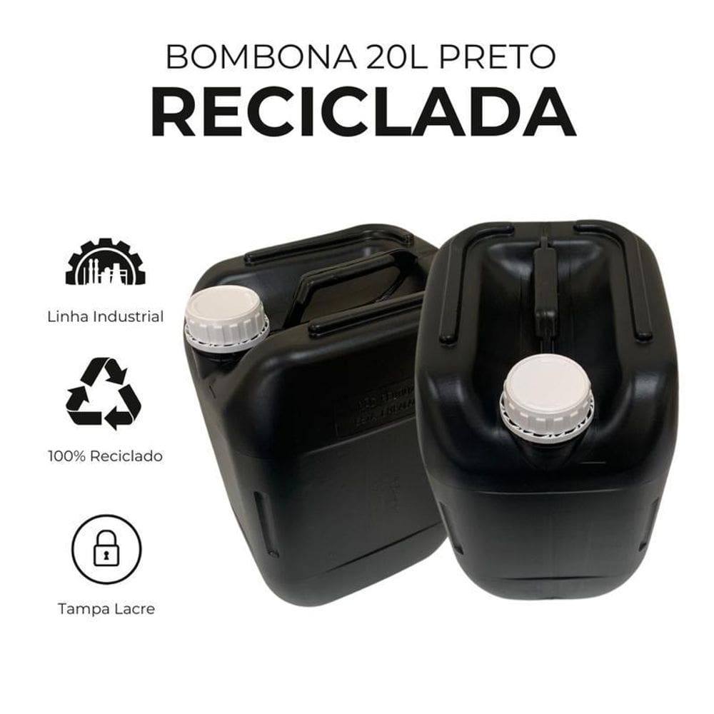 Bombona Preta Reciclada Para Limpeza - 2 Pçs
