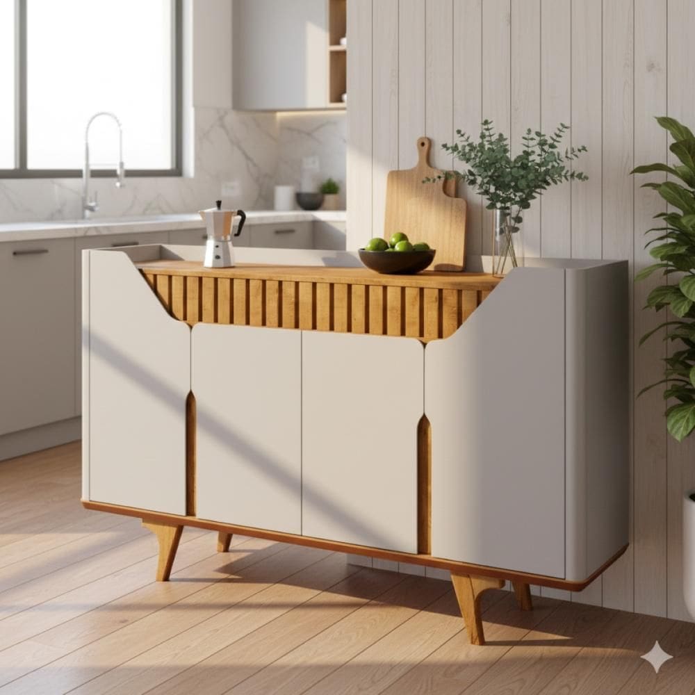 Aparador Tâmisa com 4 Portas e Nichos Internos Soft Close