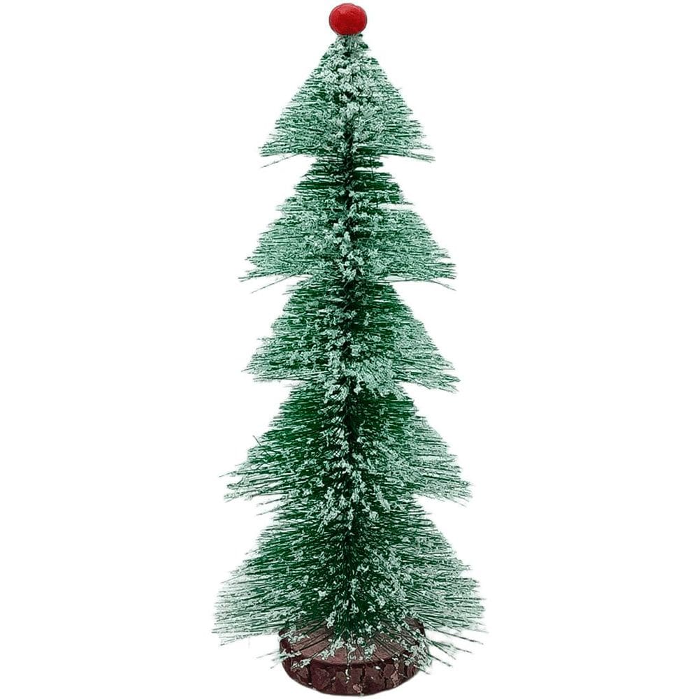 Mini Árvore De Natal Pinheiro Flocos Neve Enfeite Mesa 33cm