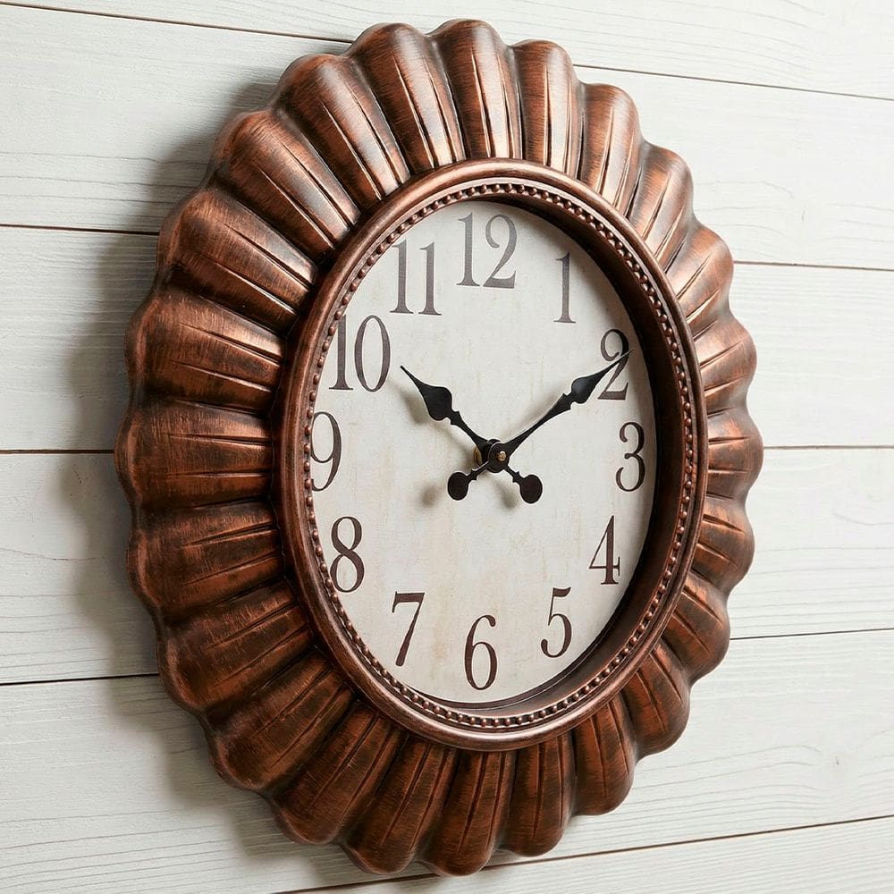 Relógio Analógico Parede Decorativo Com Moldura Rústico 50cm