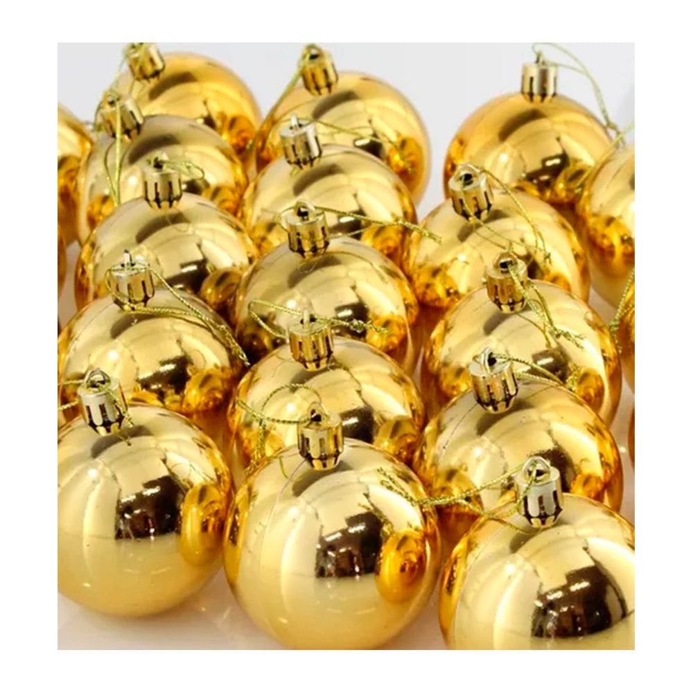Kit 6 Bolas Dourada De Natal Árvore De Natal Enfeite De 6cm