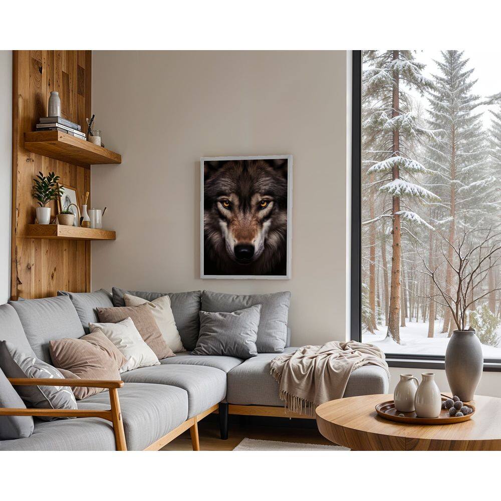 Lobo solitário - 50 x 70 Caixa (canvas)