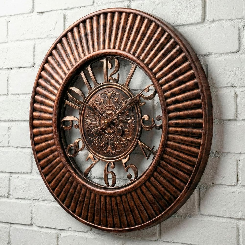 Relógio De Parede Vazado Analógico Decorativo Rústico 50cm