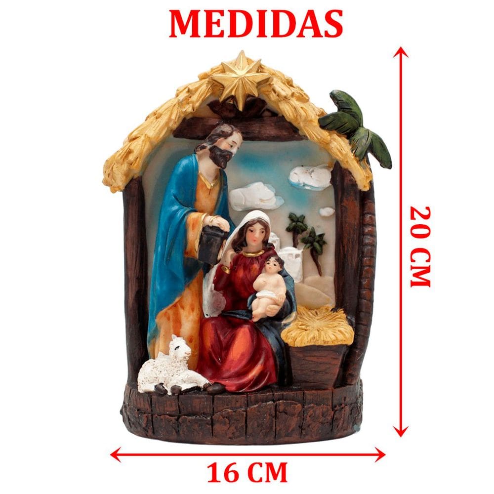 Presépio Nascimento Jesus Sagrada Família Manjedoura De 20cm